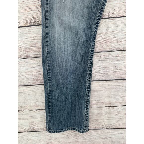 Request Jeans Premium Embroidered Straight Leg Jeans Mens 36x30 Blue Distressed - Picture 5 of 9